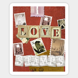 I Love Stamps Sticker
